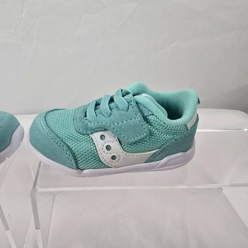 Saucony Girl's Sneakers Girl's 4 Wide Jazz Riff Turquoise White SL163016 NIB